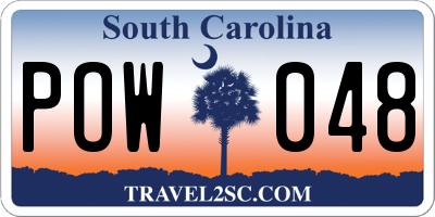 SC license plate POW048