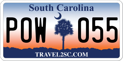SC license plate POW055