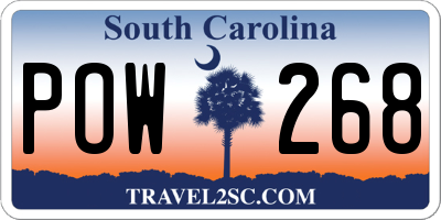 SC license plate POW268