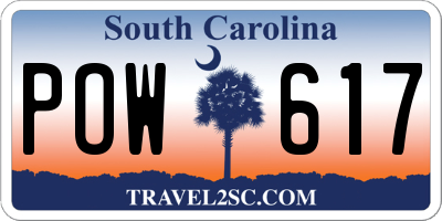 SC license plate POW617