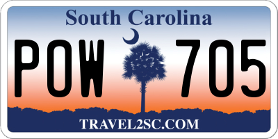 SC license plate POW705