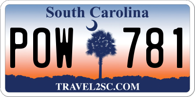 SC license plate POW781