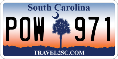 SC license plate POW971