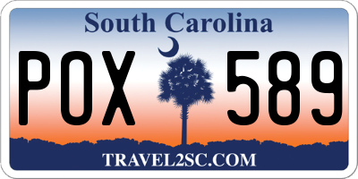 SC license plate POX589