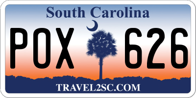 SC license plate POX626