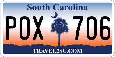 SC license plate POX706