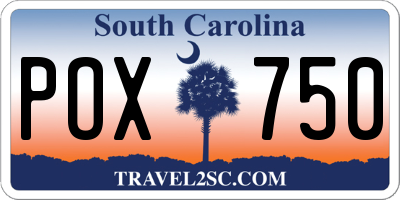 SC license plate POX750