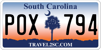 SC license plate POX794
