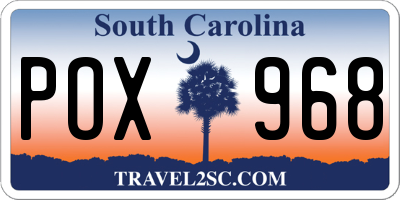 SC license plate POX968