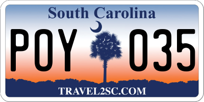 SC license plate POY035
