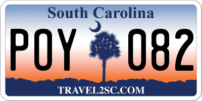 SC license plate POY082