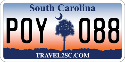 SC license plate POY088