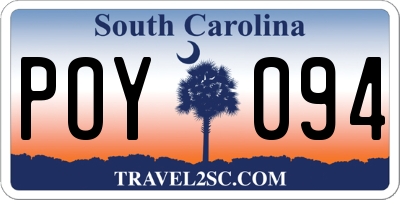 SC license plate POY094
