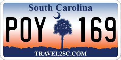 SC license plate POY169