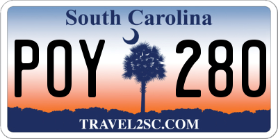 SC license plate POY280