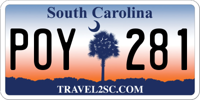 SC license plate POY281