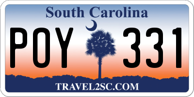 SC license plate POY331