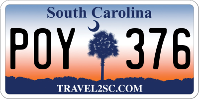 SC license plate POY376