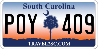 SC license plate POY409