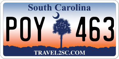 SC license plate POY463