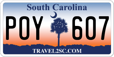 SC license plate POY607