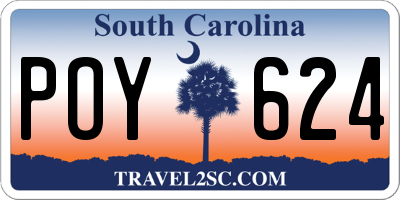 SC license plate POY624