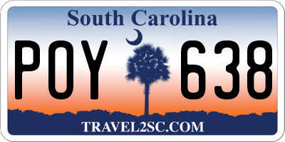 SC license plate POY638