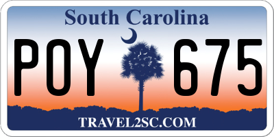 SC license plate POY675