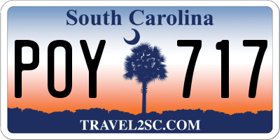 SC license plate POY717
