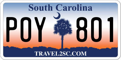 SC license plate POY801