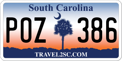 SC license plate POZ386