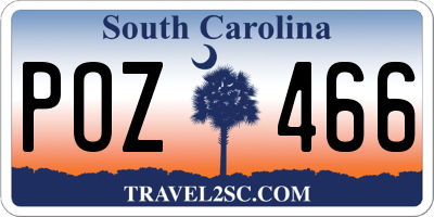 SC license plate POZ466