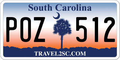 SC license plate POZ512