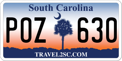 SC license plate POZ630