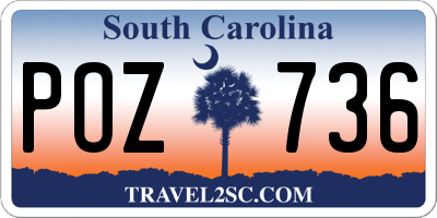 SC license plate POZ736