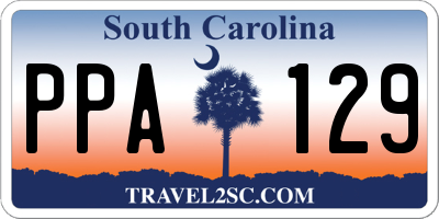 SC license plate PPA129