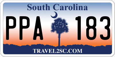 SC license plate PPA183