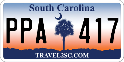 SC license plate PPA417