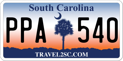 SC license plate PPA540