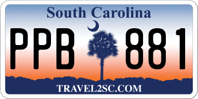 SC license plate PPB881