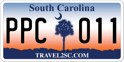 SC license plate PPC011