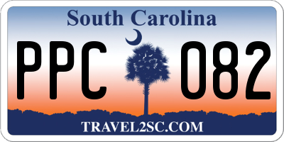 SC license plate PPC082