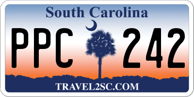 SC license plate PPC242