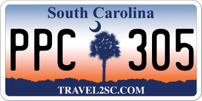 SC license plate PPC305