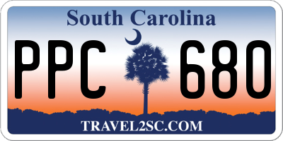 SC license plate PPC680