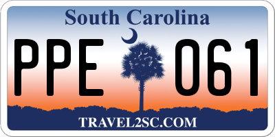 SC license plate PPE061