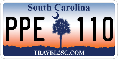 SC license plate PPE110