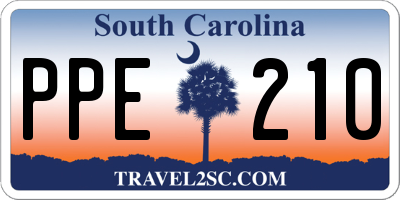 SC license plate PPE210
