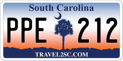 SC license plate PPE212