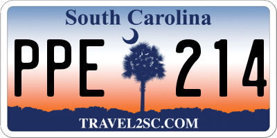 SC license plate PPE214